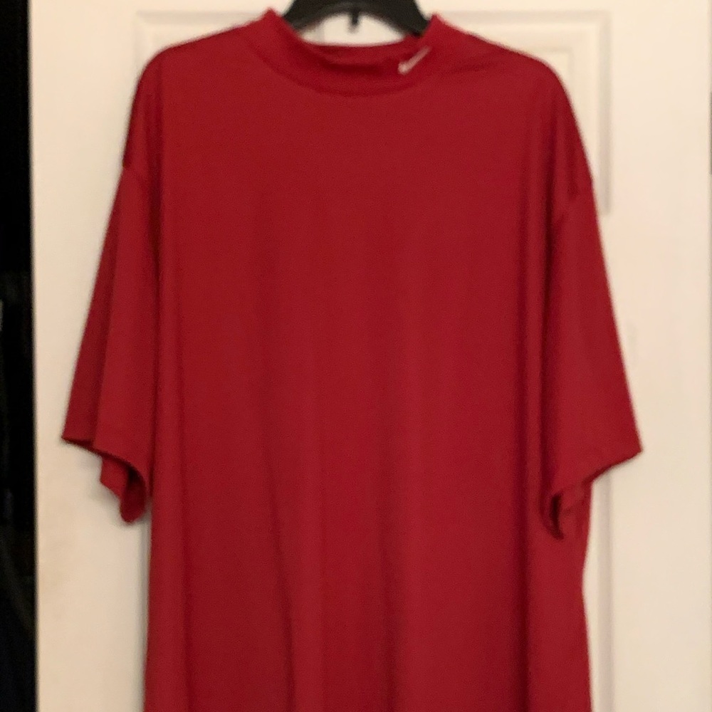 Men’s Nike Dri-Fit Mock Neck Sleeve Shirt Red 3XL